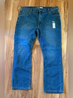Carhartt NWT Jeans Mens 40x30 Blue Relaxed Fit Rugged Flex Dark Wash Denim
